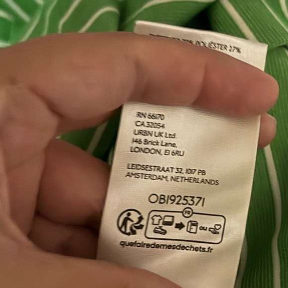 Maeve Green Striped Peplum Short Sleeve Top - Picture 9 of 9